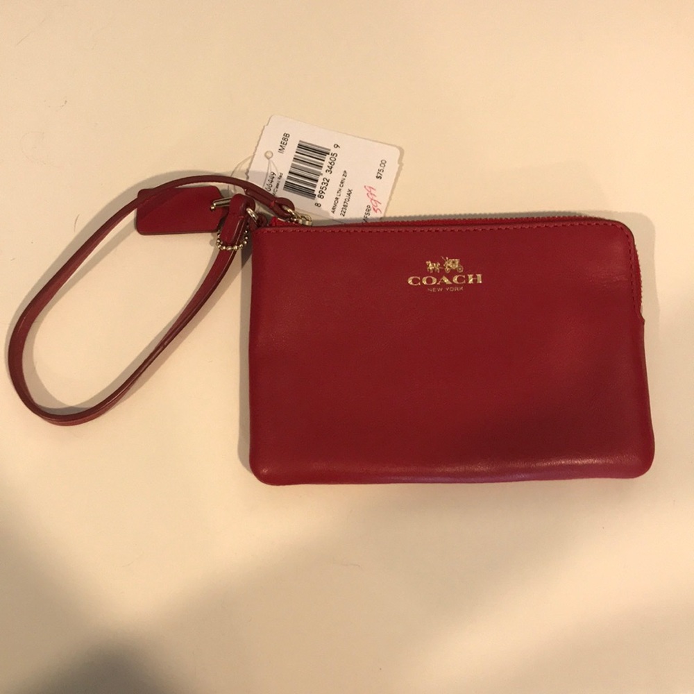 Red COACH wristlet brand new!